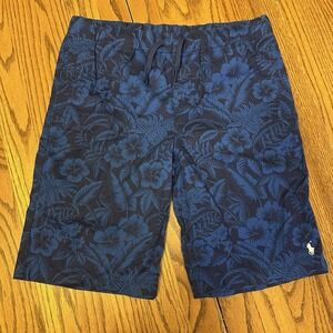 Polo‎ Ralph Lauren Swim Boys 18/20 Shorts Blue Floral Tropical